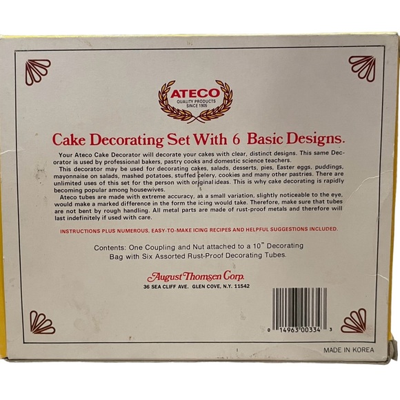 Vintage ATECO Fancy Cake and Pastry Decorating Set - Never Opened - Picture 2 of 2
